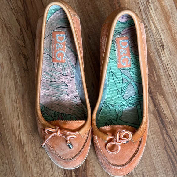 D&G orange boat shoe heels 38.5 - Picture 4 of 9
